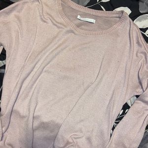 american eagle soft light pink sweater